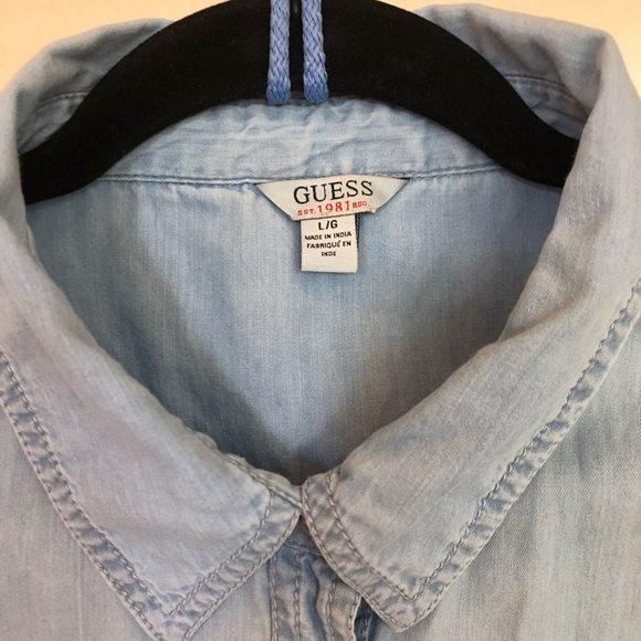 Guess Blue Jean Blouse - Picture 3 of 7